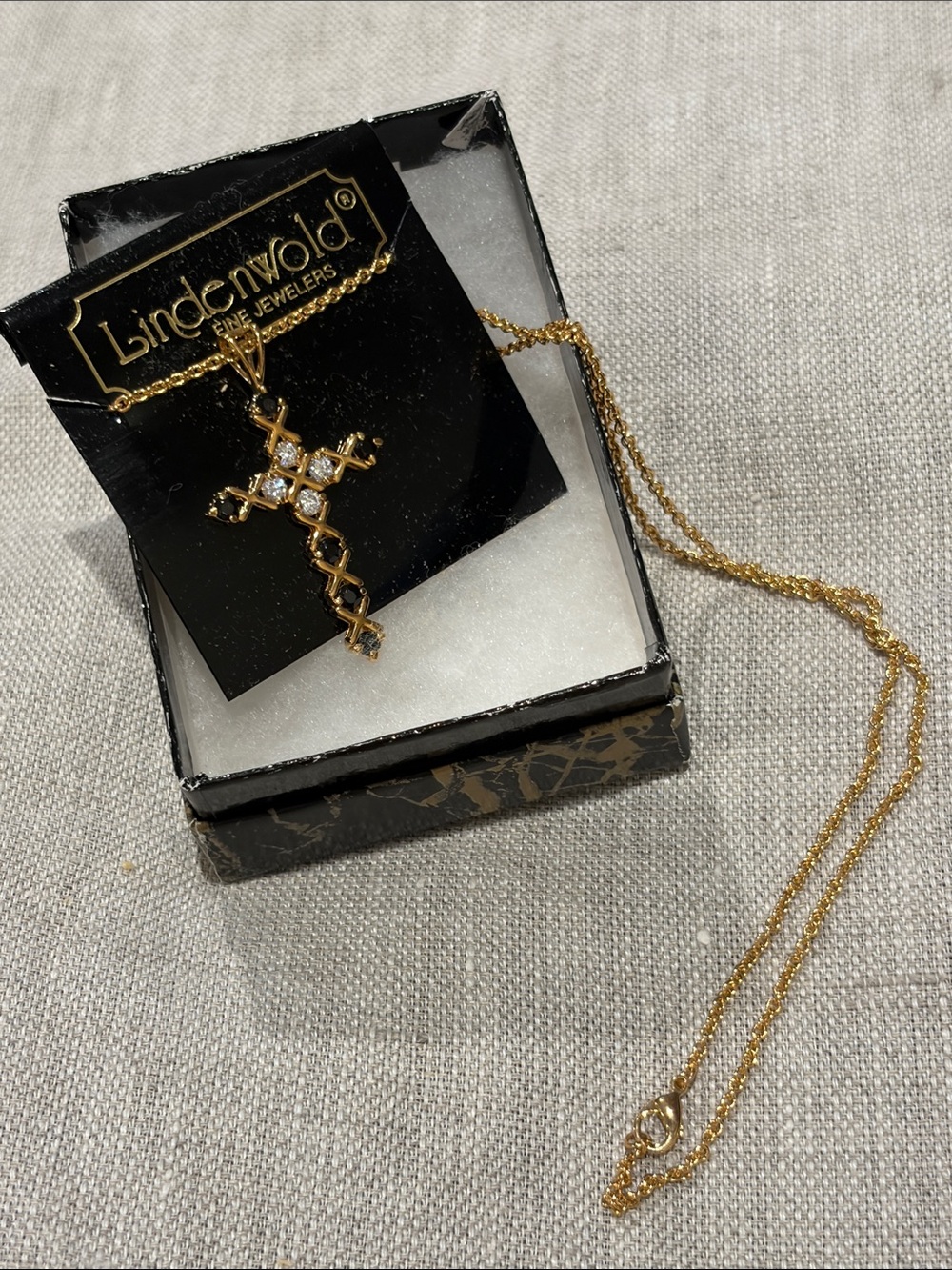 Vintage Lindenwold Cross Pendant Necklace
